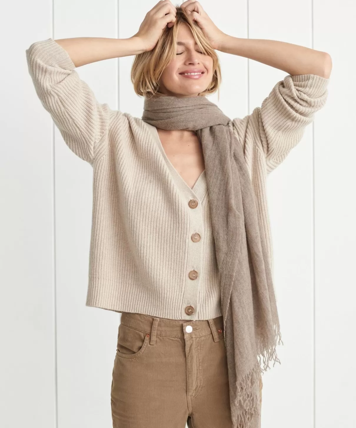 Women Jenni Kayne Cropped Cashmere Cocoon Cardigan