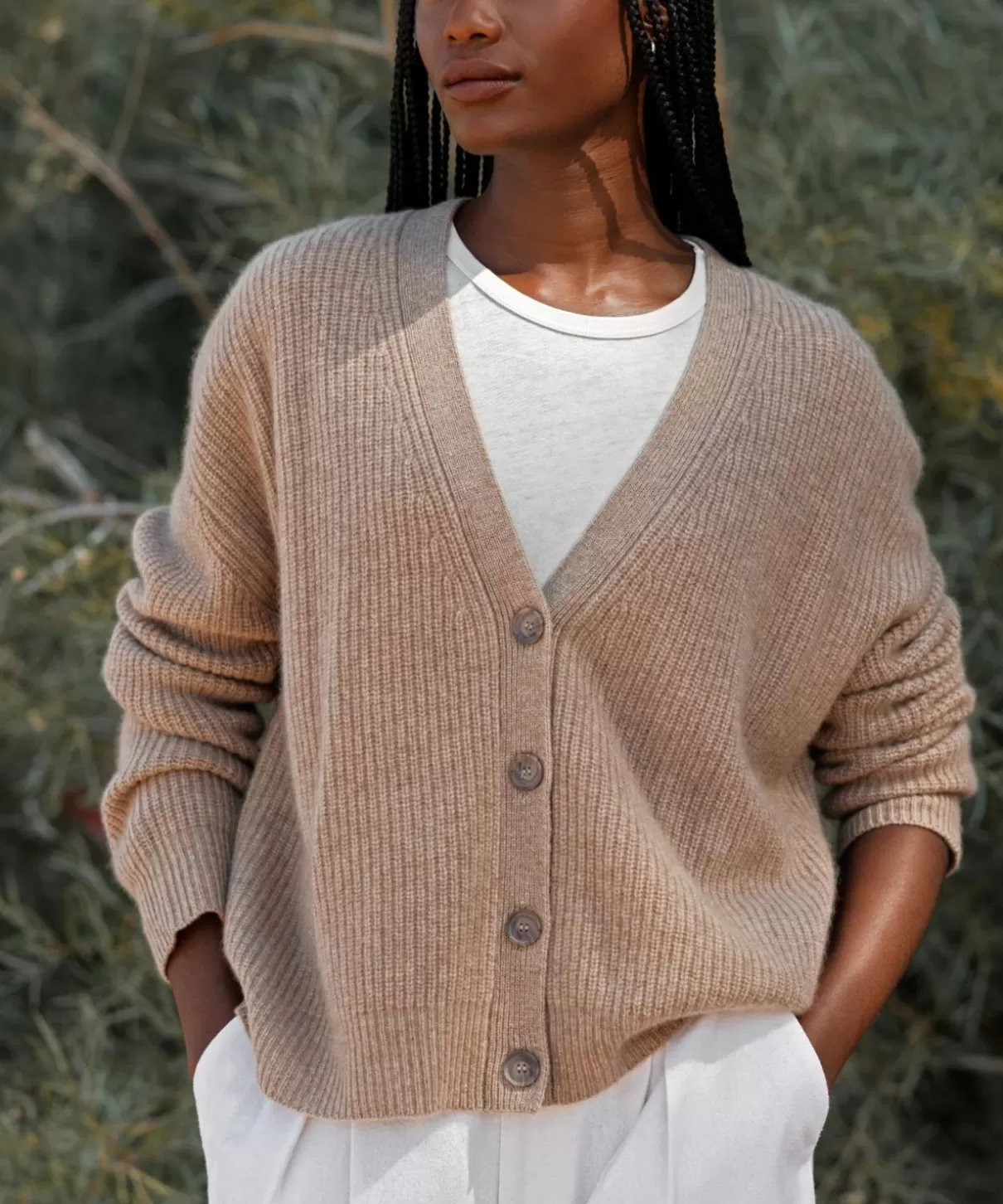 Women Jenni Kayne Cropped Cashmere Cocoon Cardigan