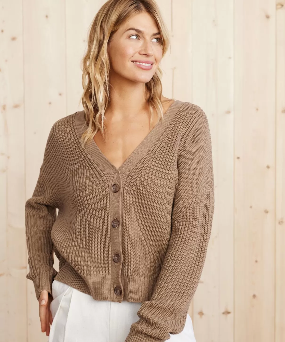 Women Jenni Kayne Cropped Cotton Cocoon Cardigan