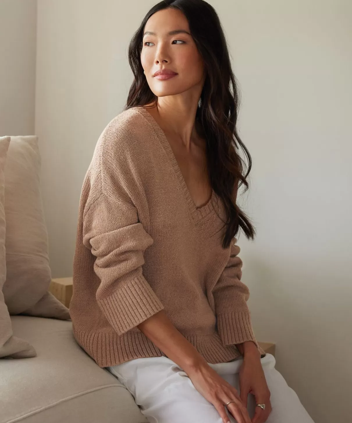 Women Jenni Kayne Linen Dylan Sweater