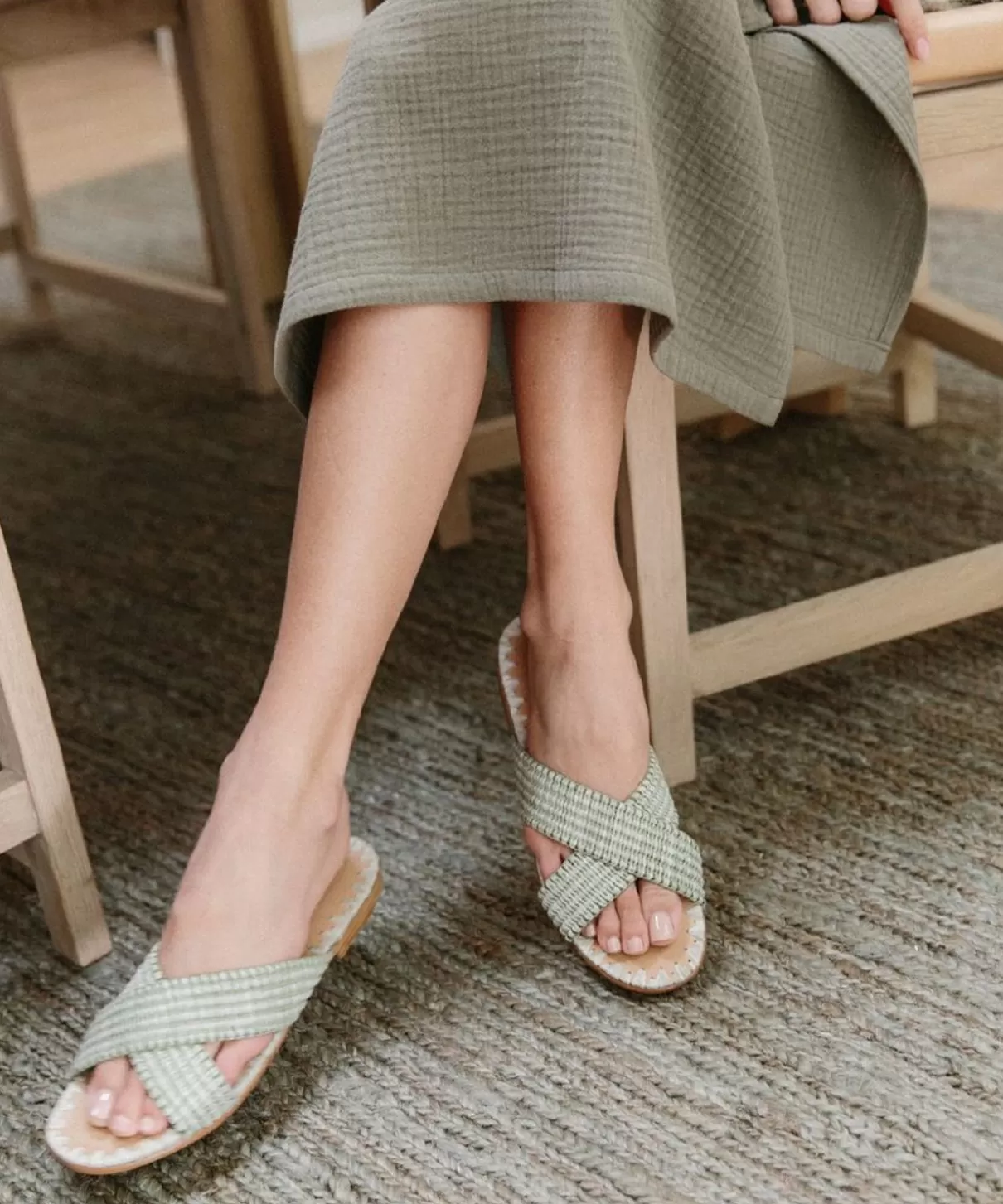 Women Jenni Kayne Raffia Crossover Sandal