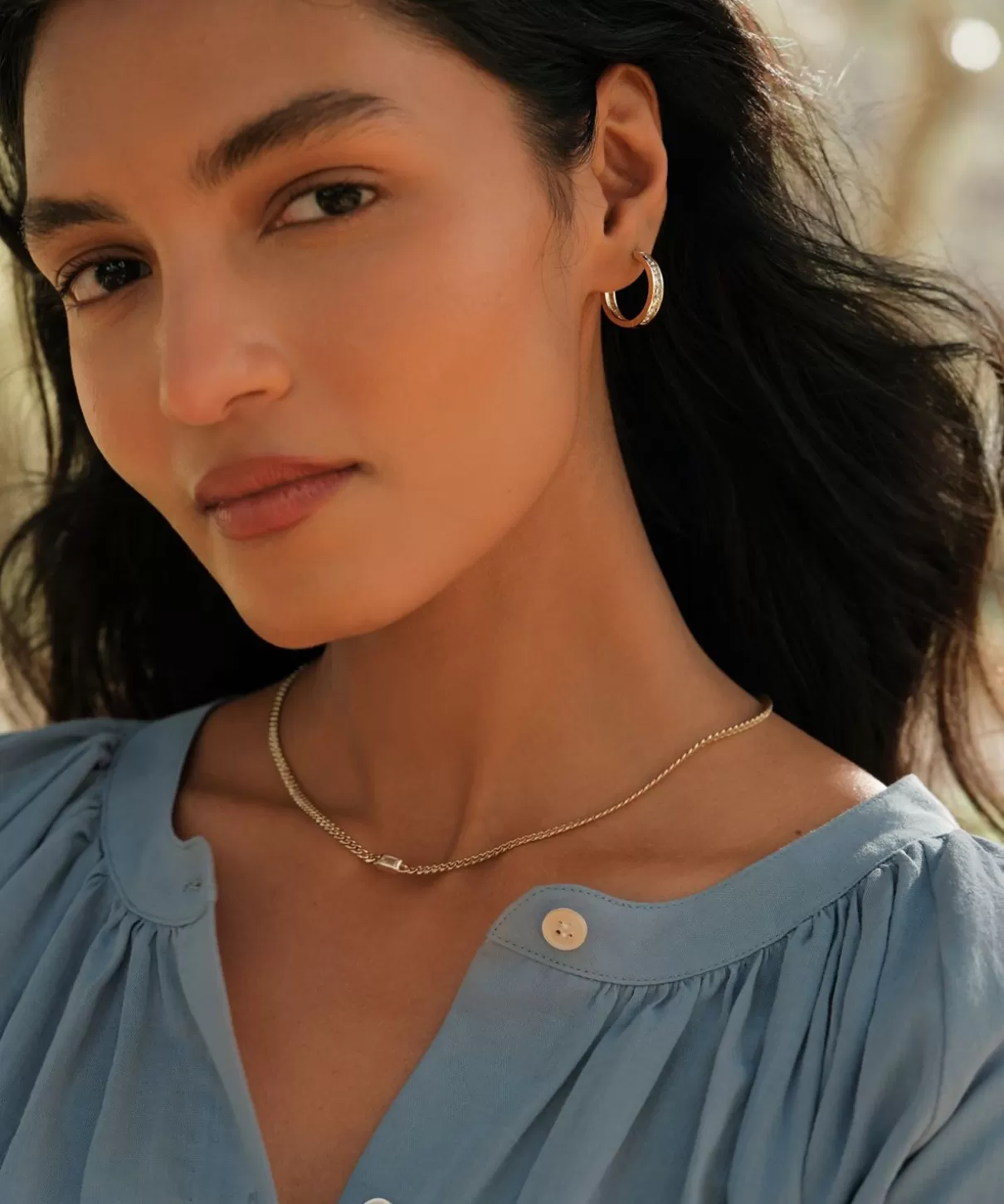 Women Jenni Kayne Stevie Grey Diamond Hoops